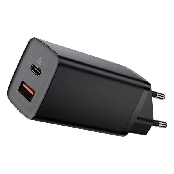 Baseus GaN2 Lite fast charger 65W USB / USB Type C Quick Charge 3.0 Power
Delivery (gallium nitride) black (CCGAN2L-B01)