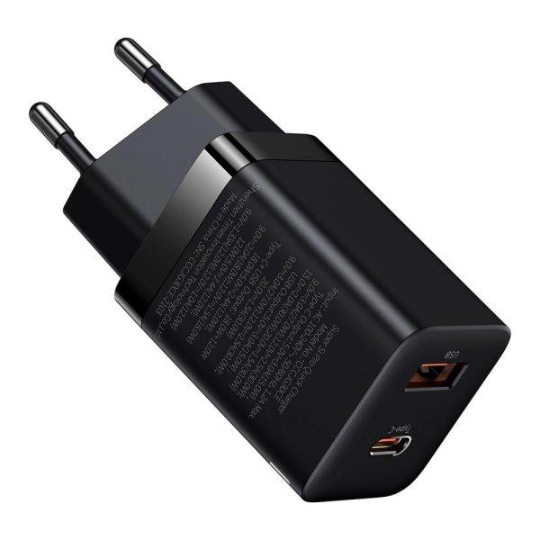 Baseus Super Si Pro fast charger USB / USB Type C 30W Power Delivery Quick
Charge black (CCSUPP-E01)