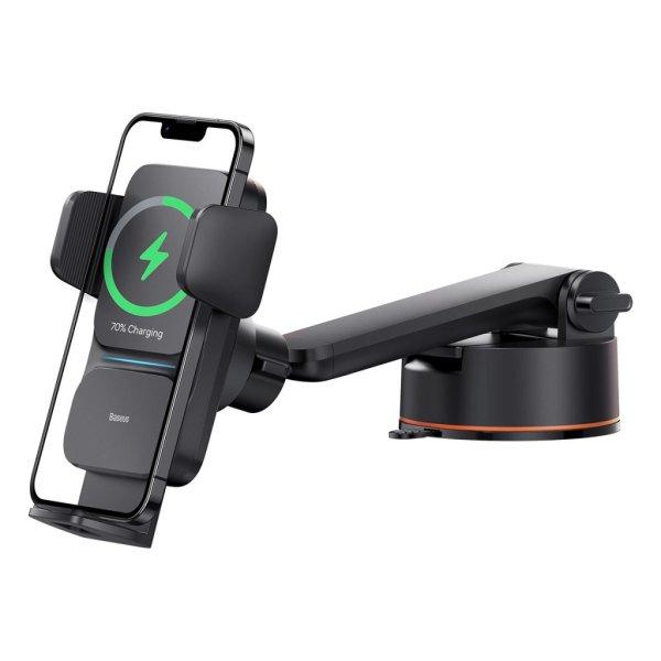 Baseus Wisdom induction charger car phone holder for the dashboard (suction cup)
black