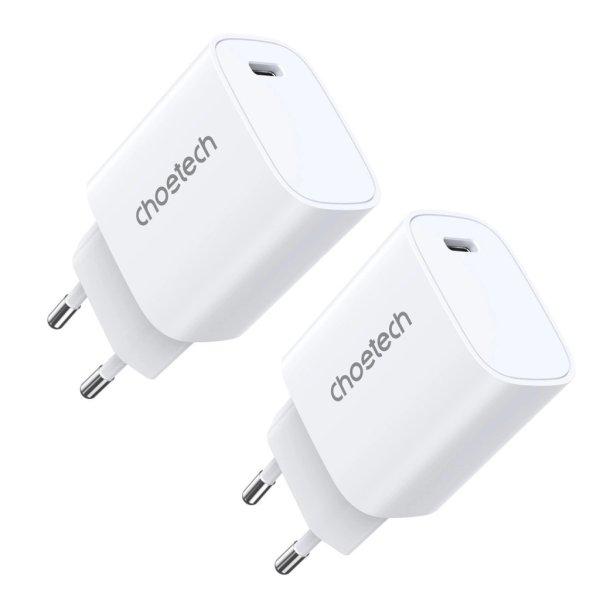 Choetech charger set Q5004 20W PD iPhone 12/13 white (2pcs)