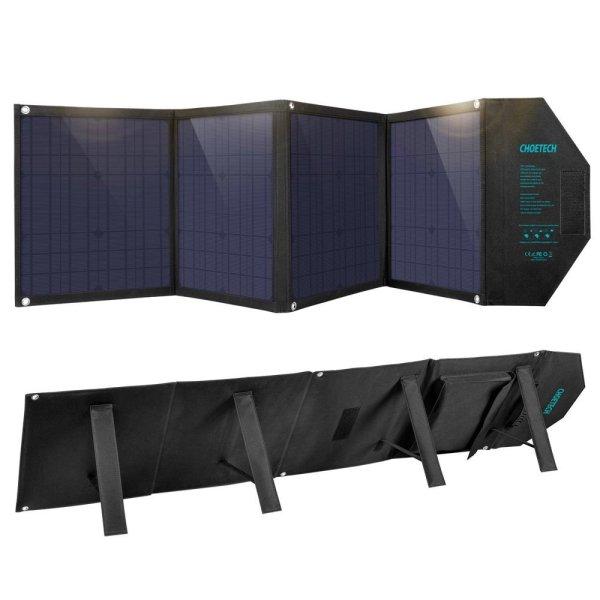 Choetech SC007 solar charger, large, foldable, 80W DC / USB-C / 2x USB-A PD, QC
- black