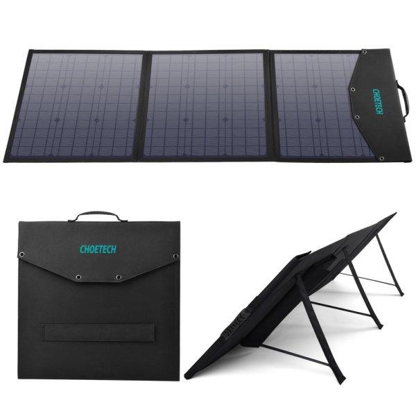 Choetech SC008 solar foldable charger 120W DC / USB-C / 2x USB-A - black