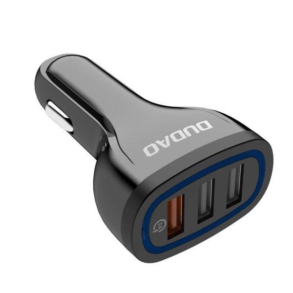 Dudao Car Charger Quick Charge Quick Charge 3.0 QC3.0 2.4A 18W 3x USB Black (R7S
black)