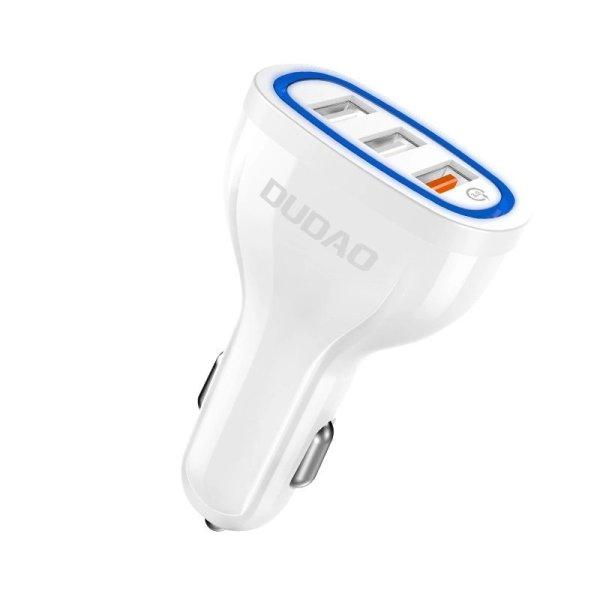 Dudao car charger quick charge Quick Charge 3.0 QC3.0 2.4A 18W 3x USB white (R7S
white)