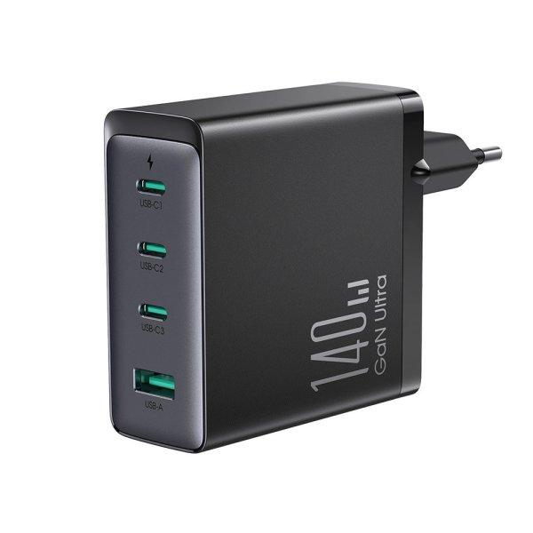 GaN 140W fast charger 3 x USB-C / USB-A Joyroom JR-TCG05EU - black + USB-C -
USB-C 240W 1.2m cable