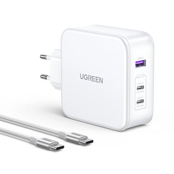 Ugreen Nexode CD289 GaN network charger USB-A/2xUSB-C 140W + USB-C - USB-C cable
1.5m - white