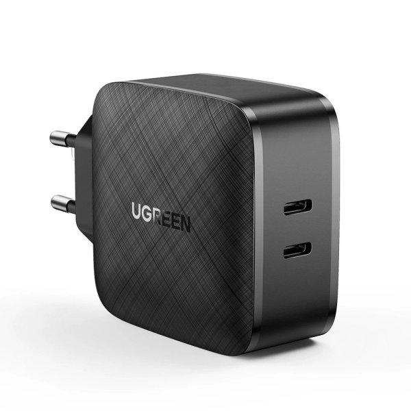 Ugreen wall charger 2x USB Type C 66W Power Delivery 3.0 Quick Charge 4.0+ black
(CD216)