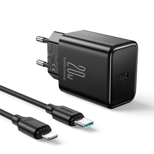 USB C 20W PD Joyroom JR-TCF06 charger with USB C - Lightning cable - black