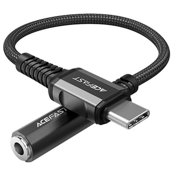 Acefast audio cable USB Type C - 3.5mm mini jack (female) 18cm, DAC, AUX black
(C1-07 black)