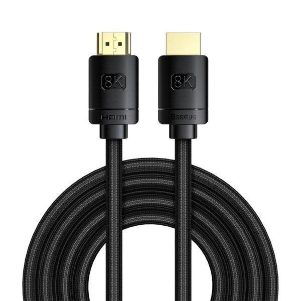 Baseus HDMI 2.1 Cable 8K 60 Hz 48 Gbps / 4K 120 Hz / 2K 144 Hz 3D eARC QMS
Dynamic HDR VRR ALLM 3 m black (CAKGQ-L01)