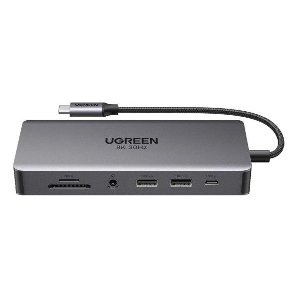 HUB Ugreen CM681 15978 13in1 USB-C - 2x USB-A 3.2 / 2x USB-A 3.0 / USB-C 3.2 /
2x HDMI / DisplayPort / RJ45 / SD and TF / AUX / USB-C PD