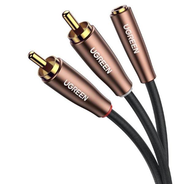 Ugreen cable audio cable 3.5mm mini jack (female) - 2RCA (male) 3m brown (AV198
60987)