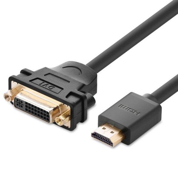 Ugreen cable cable adapter adapter DVI 24 + 5 pin (female) - HDMI (male) 22 cm
black (20136)