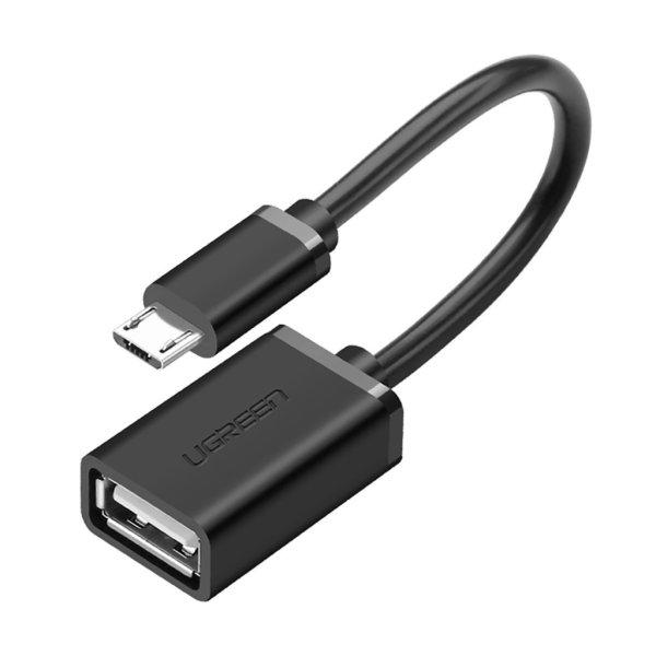 Ugreen US133 10396 micro USB (male) / USB-A (female) OTG cable flat 0.15m -
black