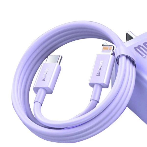 USB-C fast charging / data transfer cable - Lightning PD 20W 1m Baseus Superior
Series - purple