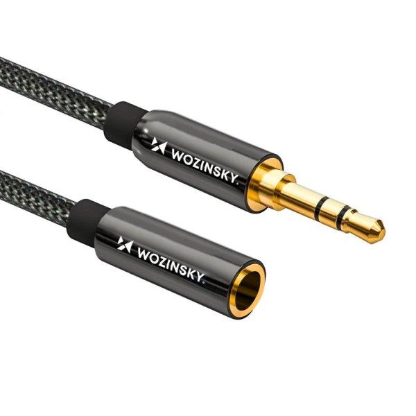 Wozinsky mini jack extension cable (female-male) AUX extension 5 m black