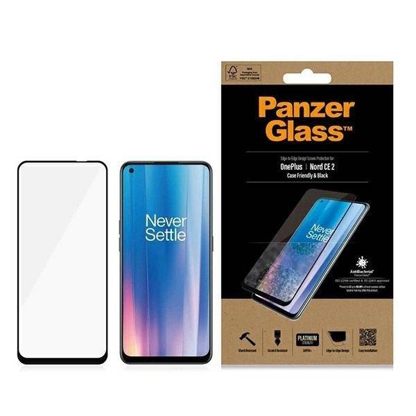 PanzerGlass E2E Super+ tempered glass on OnePlus Nord CE 2 - with black frame