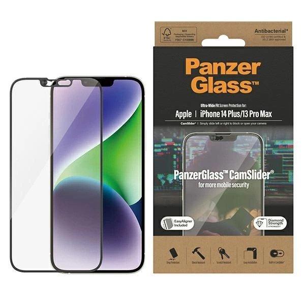 PanzerGlass Ultra-Wide Fit antibacterial tempered glass with camera cover and
positioner iPhone 14 Plus / 13 Pro Max