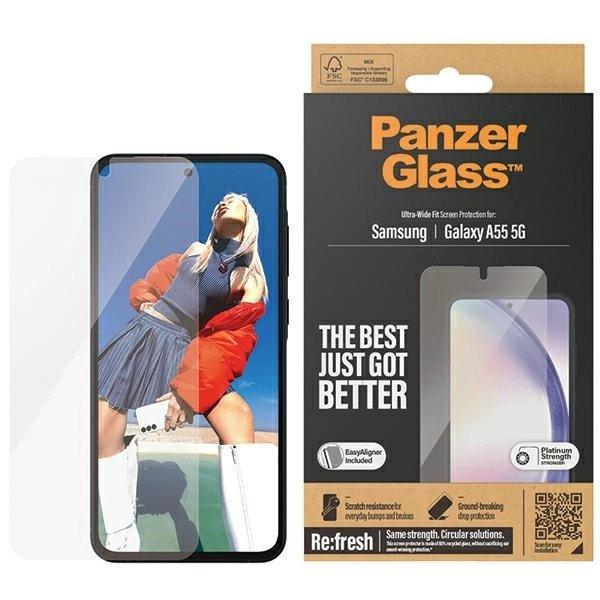 PanzerGlass Ultra-Wide Fit tempered glass with positioner for Samsung Galaxy A55
5G