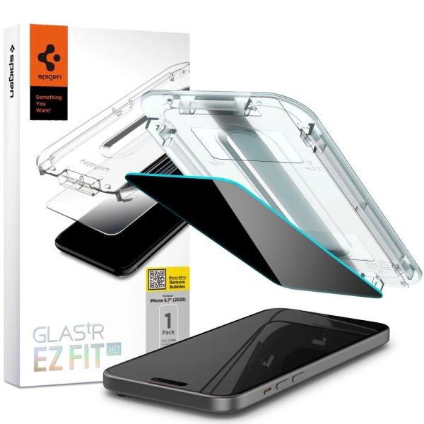 Spigen Glas.tR EZ Fit Privacy tempered glass for iPhone 15 Plus