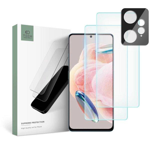 Tech-Protect Supreme Set for Xiaomi Redmi Note 12 4G / LTE 2x Tempered Glass for
Display / Tempered Glass for Camera