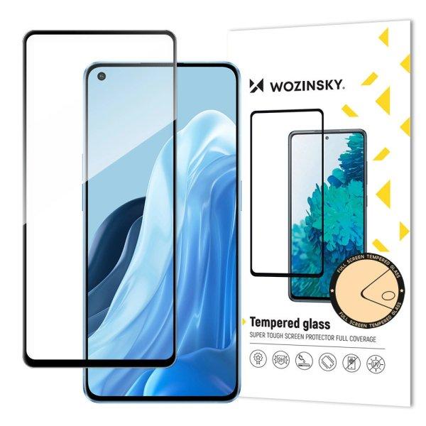 Wozinsky Tempered Glass Full Glue Super Tough Screen Protector Full Coveraged
with Frame Case Friendly for Oppo Reno7 Pro 5G black