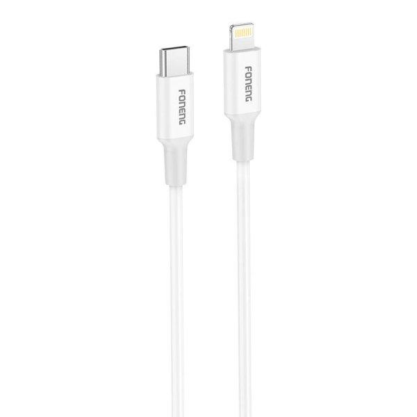 Cable USB-C do Lightning Foneng X106 PD27W, 1,2m (biały)