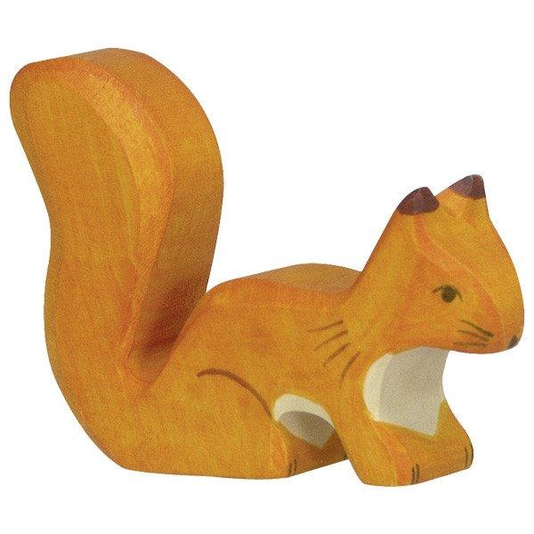 Fa játék állatok - mókus, narancs, álló