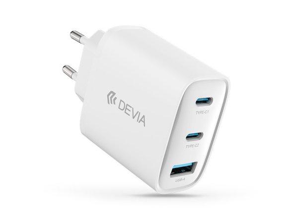 Devia Extreme Speed Series 65W GaN PD gyorstöltő adapter USB+2xType-C - fehér