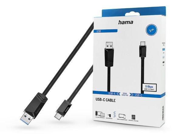 HAMA USB-A - Type-C adat- és töltőkábel 3 m-es vezetékkel - HAMA USB-A -
USB-C Cable - fekete