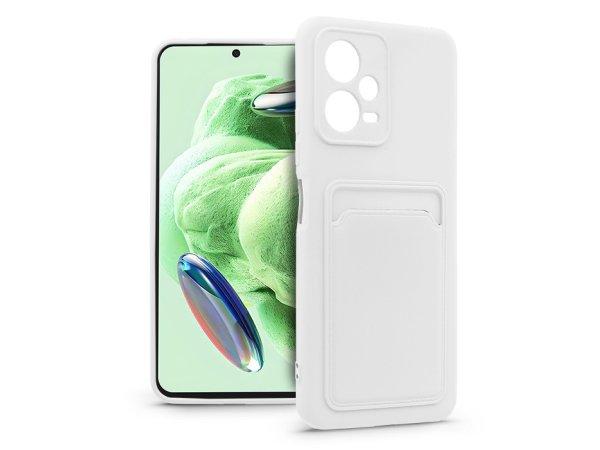 Xiaomi Redmi Note 12 5G/Poco X5 5G szilikon hátlap kártyatartóval - Card Case
- fehér