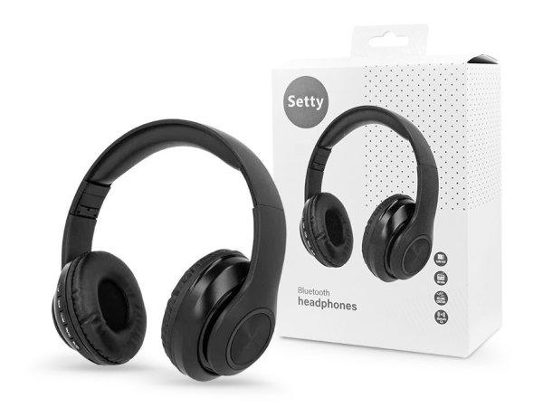 Setty Wireless Bluetooth sztereó fejhallgató beépített mikrofonnal,
FM-rádióval,microSD kártyaolvasóval - Setty Bluetooth Headphones - fekete