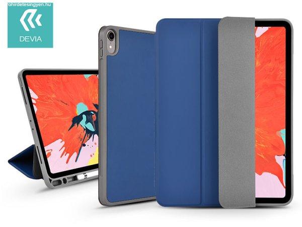 Apple iPad Pro 11 (2018)/iPad Air (2020) tablet tok (Smart Case) Apple Pencil
tartóval - Devia Leather Case V2 - blue