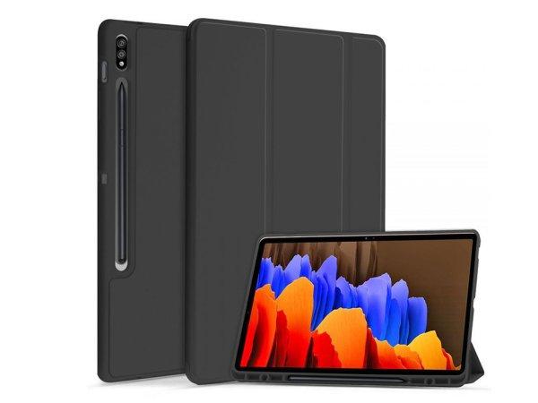 Samsung T730/T736B Galaxy Tab S7 FE 5G 12.4 tablet tok (Smart Case) on/off
funkcióval, Pencil tartóval - Tech-Protect - black (ECO csomagolás)