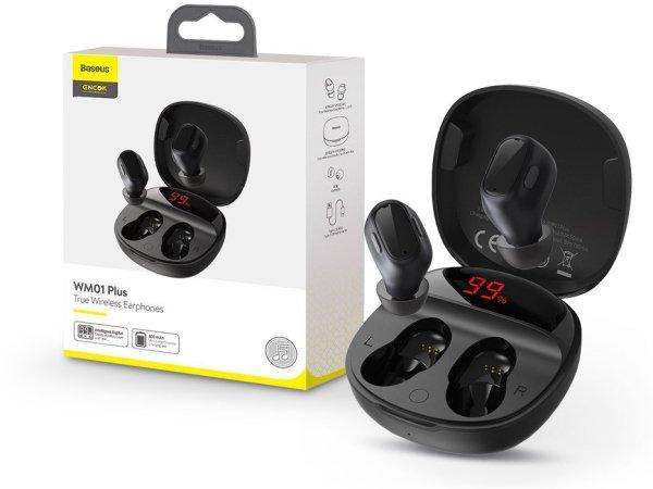 Baseus TWS Bluetooth sztereó headset v5.0 + töltőtok - Baseus WM01 Plus True
Wireless Earphones with Charging Case - fekete