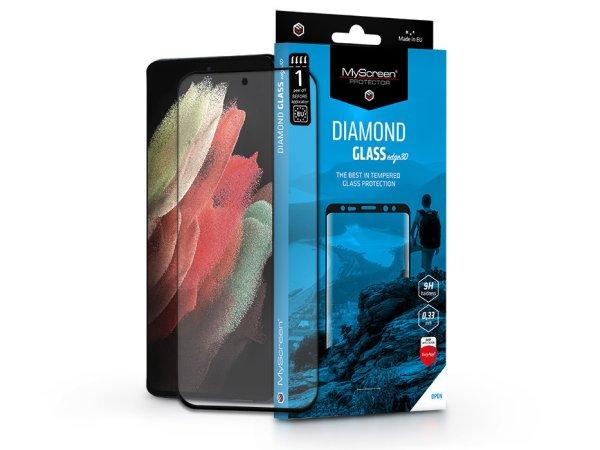 Samsung G998F Galaxy S21 Ultra edzett üveg képernyővédő fólia ívelt
kijelzőhöz -MyScreen Protector Diamond Glass Edge3D - fekete