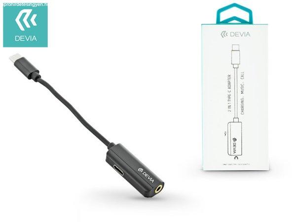 Devia USB Type-C + 3.5 mm jack adapter egyidőben történő töltéshez és
zenehallgatáshoz - Devia Smart 2in1 Type-C - Jack adapter - fekete