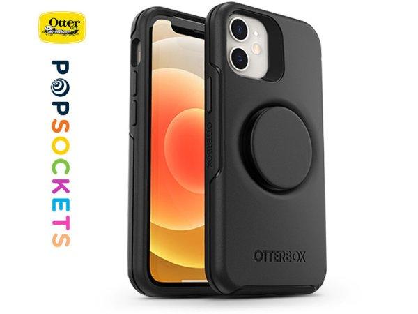 Apple iPhone 12 Mini védőtok - OtterBox Symmetry Popsockets - fekete