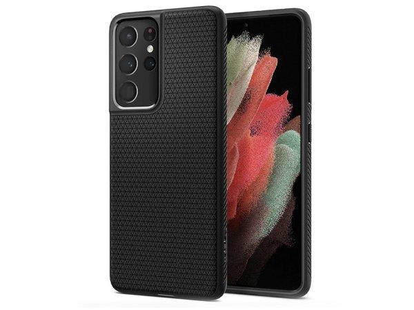 Samsung G998F Galaxy S21 Ultra ütésálló hátlap - Spigen Liquid Air - fekete