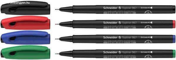 Tűfilc készlet, 0,4 mm, SCHNEIDER "Topliner 967", 4 különböző
szín