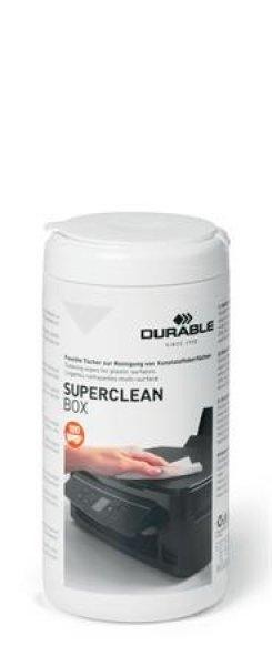 Tisztítókendő, műanyag felületre, 100 db, DURABLE "SUPERCLEAN BOX
100"