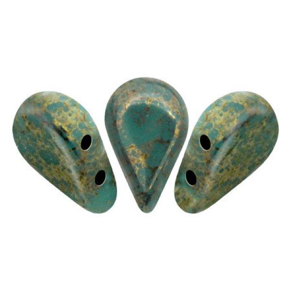 Amos® par Puca®gyöngy - Opaque Green Turquoise Bronze - 5x8 mm