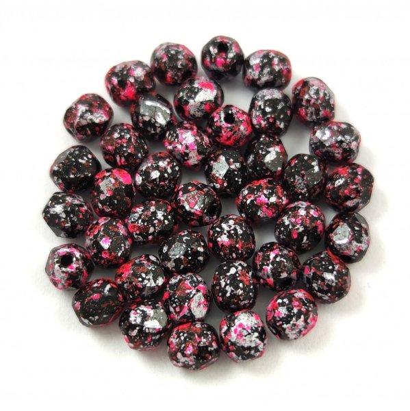 Cseh csiszolt golyó gyöngy - Tweedy Red - 4mm