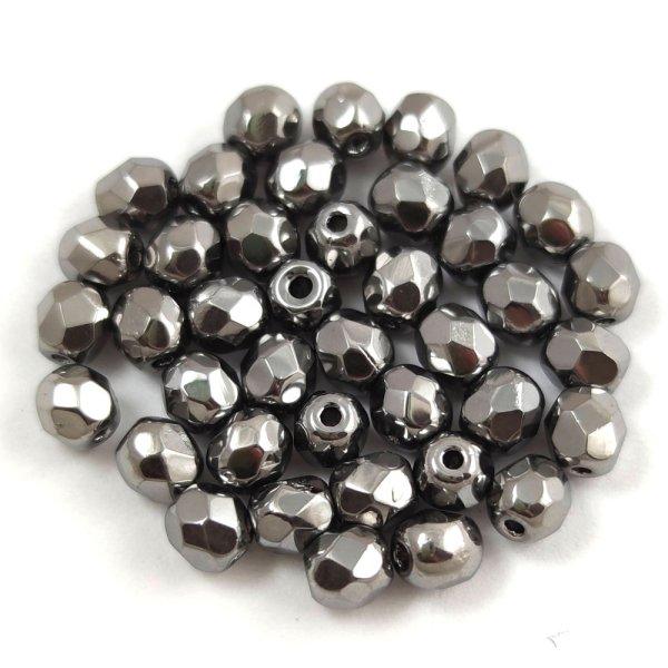 Cseh csiszolt golyó gyöngy - Crystal Full Chrome - 4mm