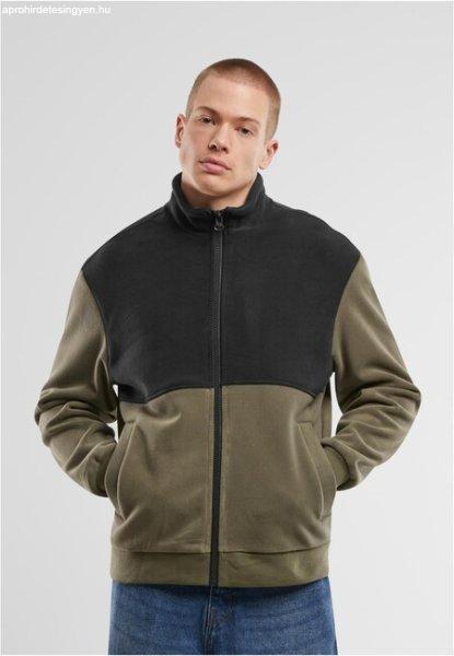 Urban Classics Colour Block Polar Fleece Jacket black/olive