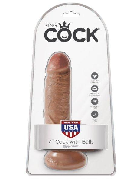  7" Cock with Balls  Tan 