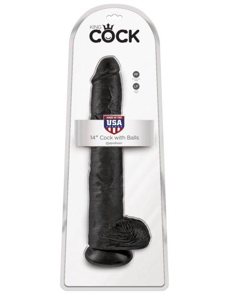  14" Cock with Balls  Black 