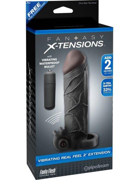  Vibrating Real Feel 2" Extension  Black 