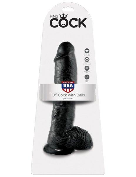  10" Cock with Balls  Black 