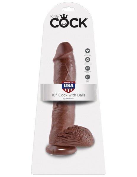  10" Cock with Balls  Brown 